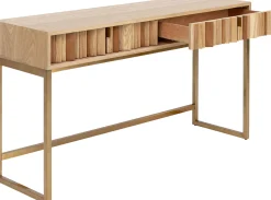 New KARE Design Konsola z szufladami MDF naturalna 136x40 cm front sklejka jesionowa - KARE