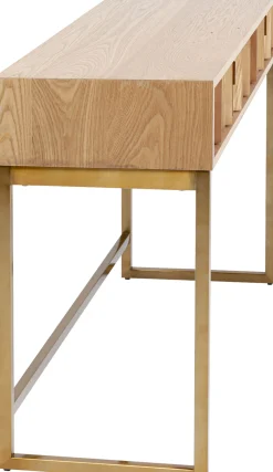 New KARE Design Konsola z szufladami MDF naturalna 136x40 cm front sklejka jesionowa - KARE