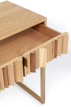 New KARE Design Konsola z szufladami MDF naturalna 136x40 cm front sklejka jesionowa - KARE