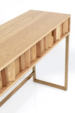 New KARE Design Konsola z szufladami MDF naturalna 136x40 cm front sklejka jesionowa - KARE