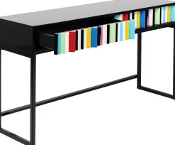 Best KARE Design Konsola z szufladami MDF czarna 136x40 cm front kolorowy - KARE