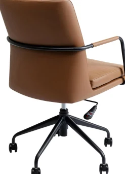 Fashion KARE Design Krzesło biurowe brązowa ekoskóra stal czarna 59x97 cm - KARE