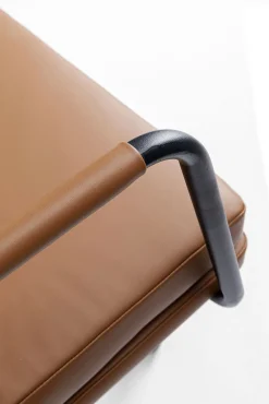 Fashion KARE Design Krzesło biurowe brązowa ekoskóra stal czarna 59x97 cm - KARE