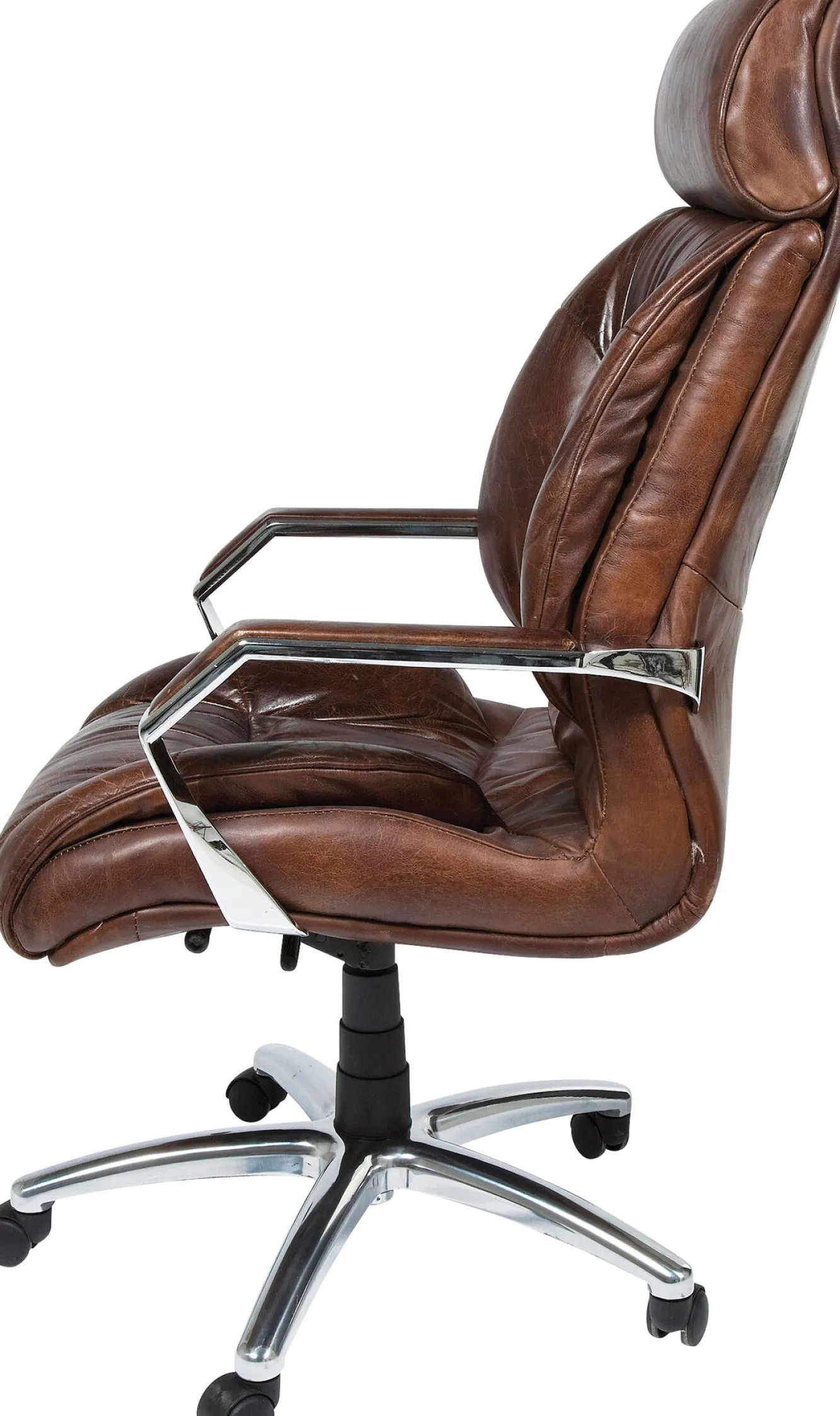 Clearance KARE Design Krzesło biurowe Cigar 62x113 cm brązowe skóra naturalna - KARE