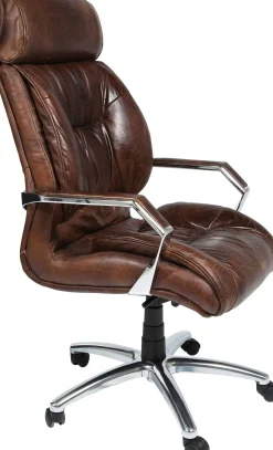 Clearance KARE Design Krzesło biurowe Cigar 62x113 cm brązowe skóra naturalna - KARE
