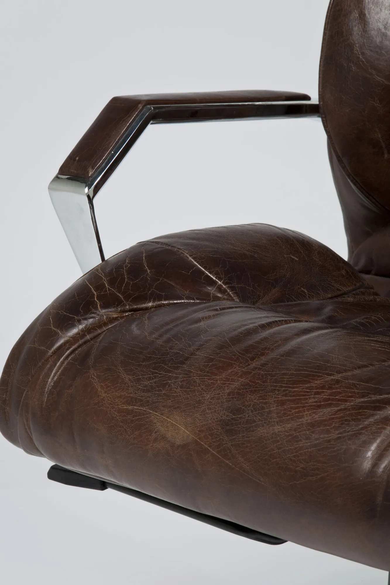 Clearance KARE Design Krzesło biurowe Cigar 62x113 cm brązowe skóra naturalna - KARE