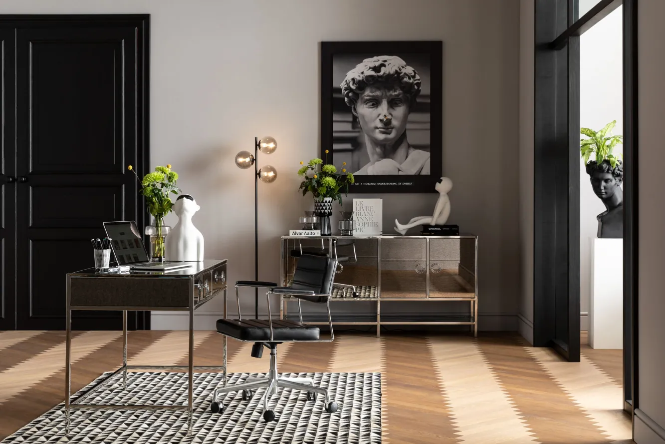 Clearance KARE Design Krzesło biurowe Dottore 44x78 cm czarne ekoskóra - KARE