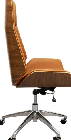 Online KARE Design Krzesło biurowe High Bossy 59x116-124 cm brązowe ekoskóra - KARE