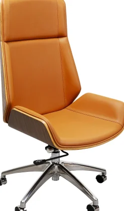 Online KARE Design Krzesło biurowe High Bossy 59x116-124 cm brązowe ekoskóra - KARE