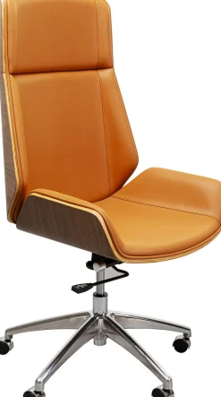 Online KARE Design Krzesło biurowe High Bossy 59x116-124 cm brązowe ekoskóra - KARE