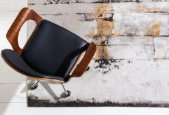 Sale KARE Design Krzesło biurowe Patron 67x101 cm czarno-orzechowe ekoskóra - KARE