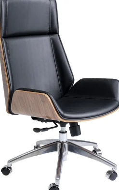 Fashion KARE Design Krzesło biurowe Rouven 59x112 cm czarno-brązowe - KARE