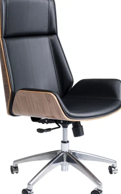 Fashion KARE Design Krzesło biurowe Rouven 59x112 cm czarno-brązowe - KARE