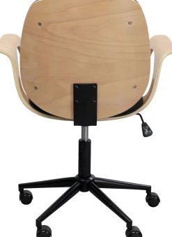 Discount KARE Design Krzesło biurowe z podłokietnikami szaro-naturalne nogi czarne 67x101 cm - KARE