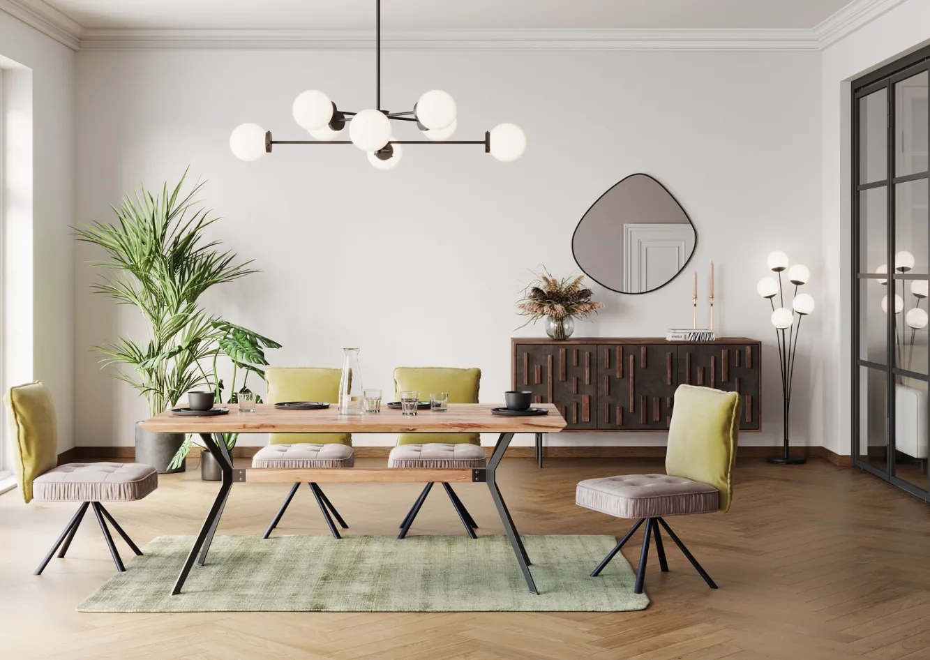 New KARE Design Krzesło Chelsea 50x91 cm szaro-zielone - KARE