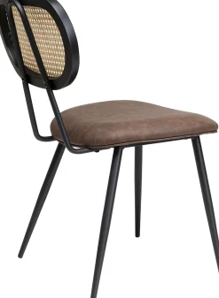 Outlet KARE Design Krzesło do jadalni brązowe oparcie naturalne nogi stalowe 47x81 cm - KARE