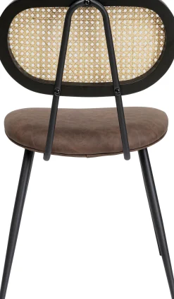 Outlet KARE Design Krzesło do jadalni brązowe oparcie naturalne nogi stalowe 47x81 cm - KARE