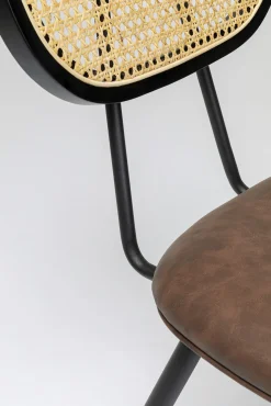 Outlet KARE Design Krzesło do jadalni brązowe oparcie naturalne nogi stalowe 47x81 cm - KARE