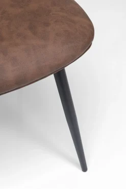 Outlet KARE Design Krzesło do jadalni brązowe oparcie naturalne nogi stalowe 47x81 cm - KARE
