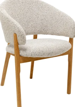 Sale KARE Design Krzesło do jadalni drewno dębowe i tkanina jasnoszara 58x87 cm - KARE