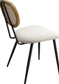 New KARE Design Krzesło do jadalni kremowe oparcie naturalne nogi stalowe 47x81 cm - KARE