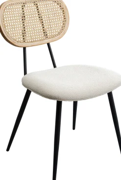 New KARE Design Krzesło do jadalni kremowe oparcie naturalne nogi stalowe 47x81 cm - KARE