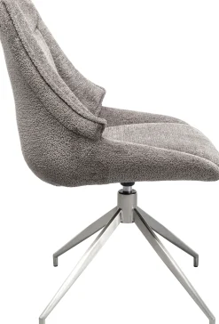 Discount KARE Design Krzesło do jadalni obrotowe szare nogi srebrne stalowe 55x92 cm - KARE