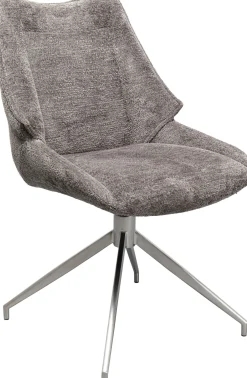 Discount KARE Design Krzesło do jadalni obrotowe szare nogi srebrne stalowe 55x92 cm - KARE