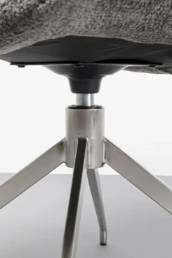 Discount KARE Design Krzesło do jadalni obrotowe szare nogi srebrne stalowe 55x92 cm - KARE