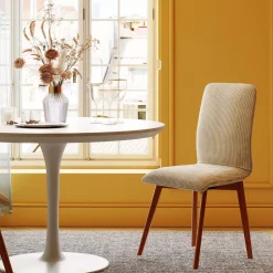 Hot KARE Design Krzesło do jadalni tapicerka kremowa nogi dębowe olejowane 44x92 cm - KARE