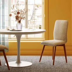 Hot KARE Design Krzesło do jadalni tapicerka kremowa nogi dębowe olejowane 44x92 cm - KARE