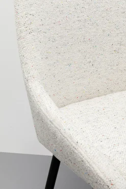 Best KARE Design Krzesło do jadalni tkanina melanżowa kremowa nogi czarne 48x84 cm - KARE