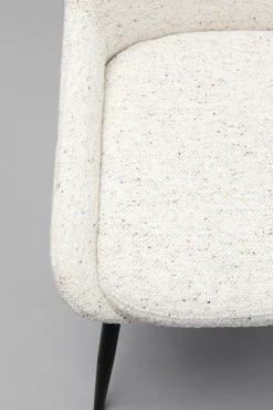 Best KARE Design Krzesło do jadalni tkanina melanżowa kremowa nogi czarne 48x84 cm - KARE