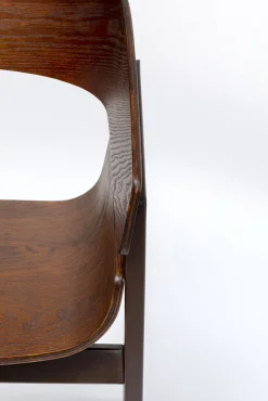 New KARE Design Krzesło do jadalni z podłokietnikami brązowe sklejka i stal 56x77 cm - KARE