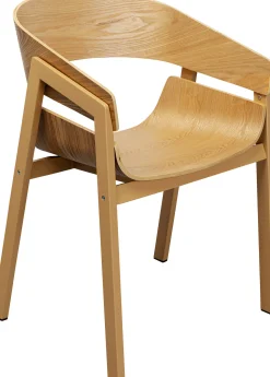 New KARE Design Krzesło do jadalni z podłokietnikami naturalne sklejka i stal 56x77 cm - KARE