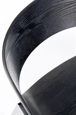 Best KARE Design Krzesło do jadalni z podłokietnikami czarne sklejka i stal 56x77 cm - KARE