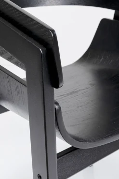 Best KARE Design Krzesło do jadalni z podłokietnikami czarne sklejka i stal 56x77 cm - KARE