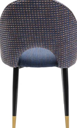 Hot KARE Design Krzesło do salonu tapicerowane niebieskie nogi czarno-złote - KARE