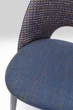 Hot KARE Design Krzesło do salonu tapicerowane niebieskie nogi czarno-złote - KARE