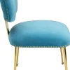 Discount KARE Design Krzesło glamour welurowe niebieskie nogi złote 49x82 cm - KARE