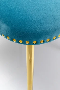 Discount KARE Design Krzesło glamour welurowe niebieskie nogi złote 49x82 cm - KARE