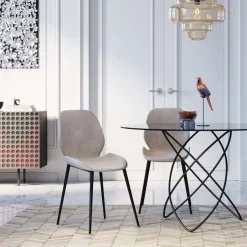 Outlet KARE Design Krzesło Honey Moon 47x87 cm szare ekoskóra - KARE