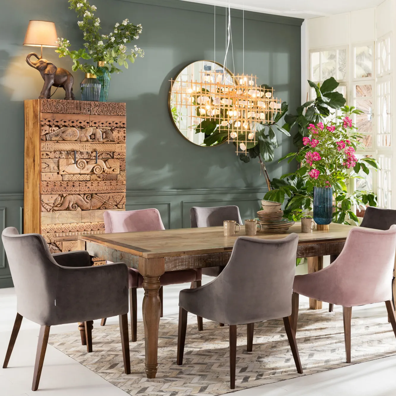 Sale KARE Design Krzesło Mode Velvet 58x87 cm szare - KARE