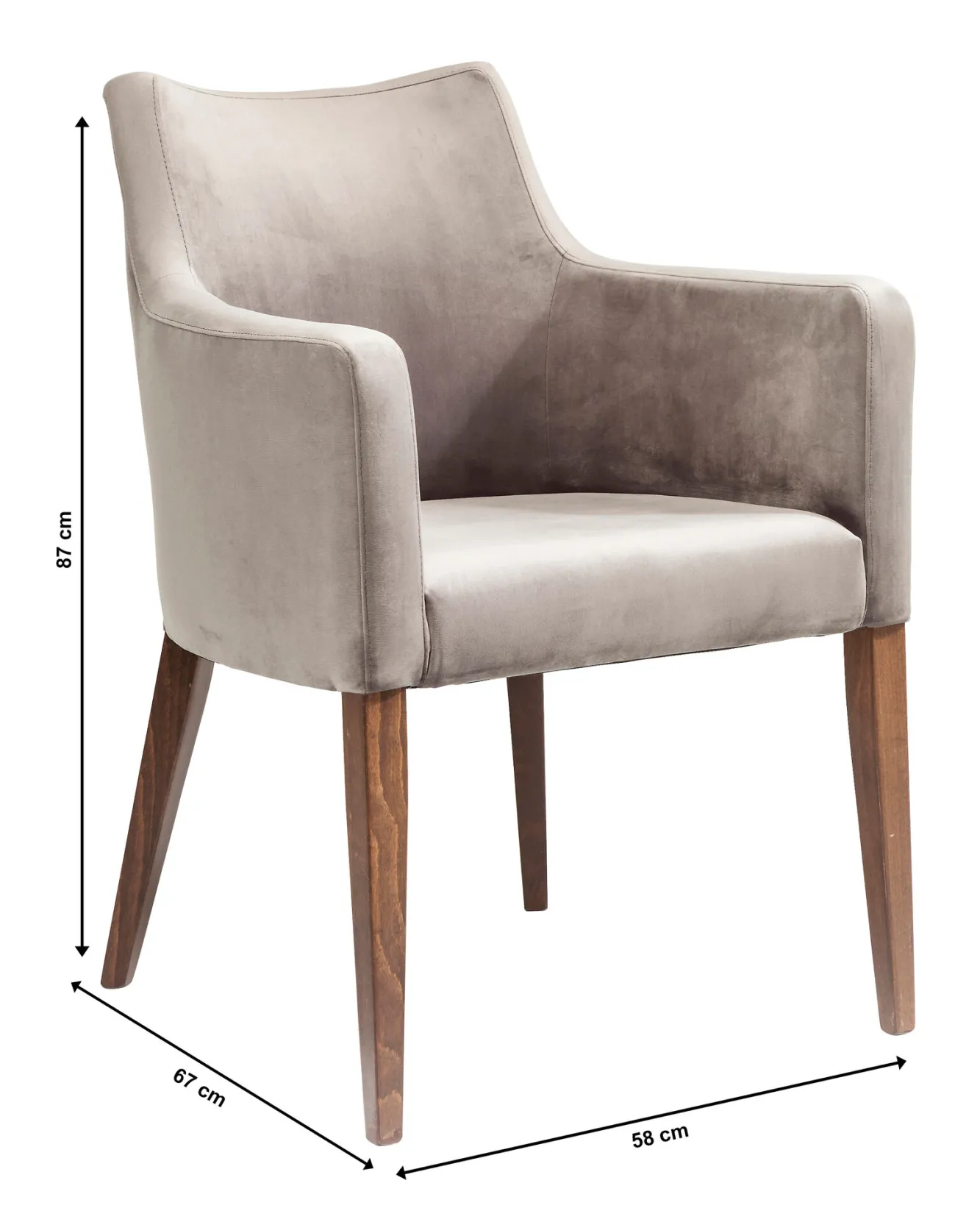 Sale KARE Design Krzesło Mode Velvet 58x87 cm szare - KARE