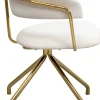 Clearance KARE Design Krzesło obrotowe aksamitne kremowe nogi złote 57x78 cm - KARE