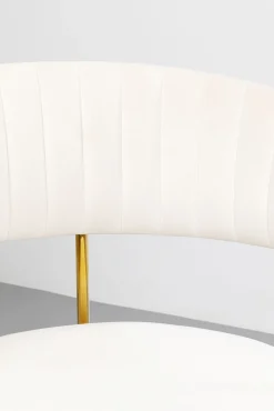 Clearance KARE Design Krzesło obrotowe aksamitne kremowe nogi złote 57x78 cm - KARE