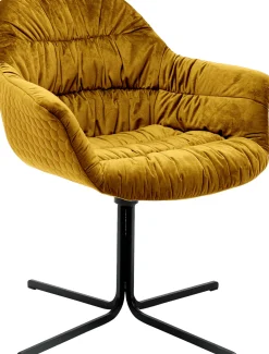 Best KARE Design Krzesło obrotowe Colmar 66x79 cm żółte - KARE