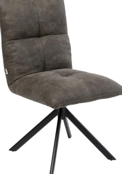 Best KARE Design Krzesło obrotowe pikowane czarne nogi stal 51x92 cm - KARE