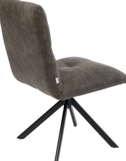 Best KARE Design Krzesło obrotowe pikowane czarne nogi stal 51x92 cm - KARE