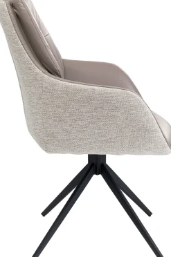 Clearance KARE Design Krzesło obrotowe z podłokietnikami Amira 50x87 cm beżowe - KARE